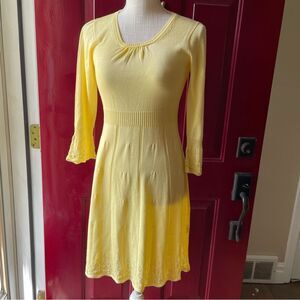 Michel Klein Paris Yellow Women's Dress – Elegant Designer Cocktail Party Dress